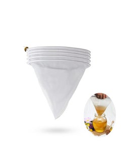 Dycica 5pcs Bee Honey Filter Bag Mesh Ultra-fine Mesh Strainer Kitchen Nylon Mesh Filter 5 Gal Bucket Filter Honey Filter Bags Apiary Equipment Extraction Tool Suitable For Honey Wine Wax Beer Nut Milk  - Image 1