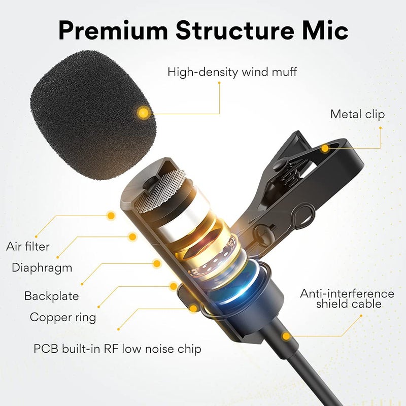 Maono ميكروفون لافاليير USB من MAONO، 192KHZ/24BIT، توصيل وتشغيل، ميكروفون متعدد الاتجاهات مع مشبك طية القميص للكمبيوتر، ماك، لابتوب، يوتيوب، سكايب، تسجيل، بودكاست، ألعاب، AU-UL10 - Image 3