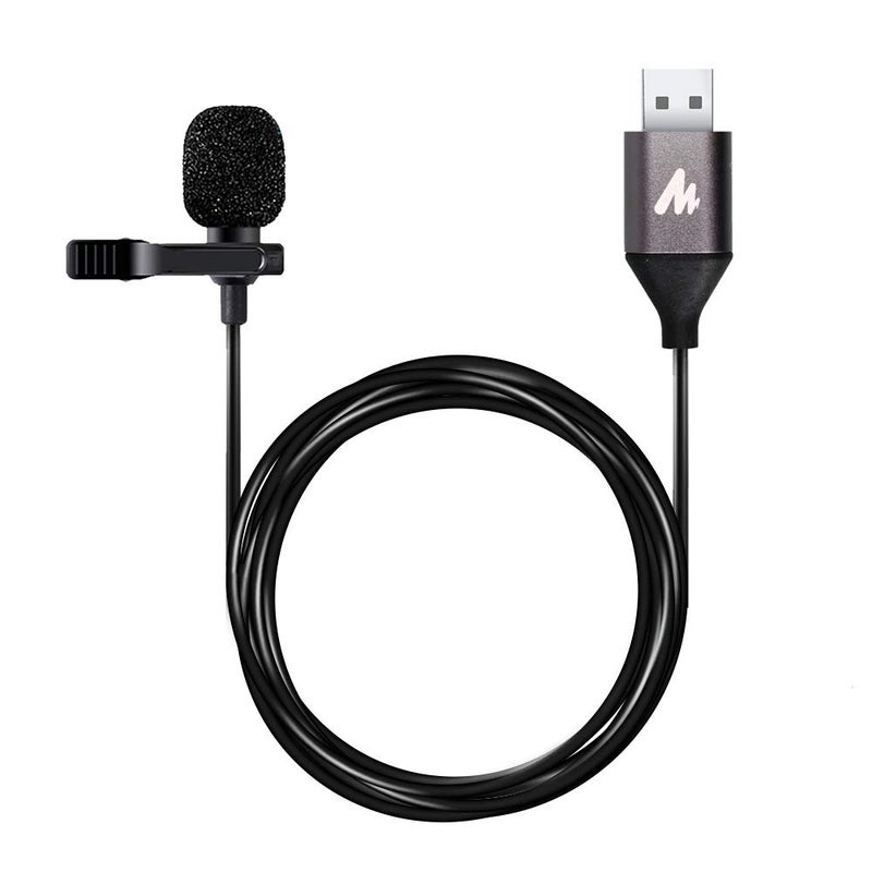 Maono ميكروفون لافاليير USB من MAONO، 192KHZ/24BIT، توصيل وتشغيل، ميكروفون متعدد الاتجاهات مع مشبك طية القميص للكمبيوتر، ماك، لابتوب، يوتيوب، سكايب، تسجيل، بودكاست، ألعاب، AU-UL10 - Image 1