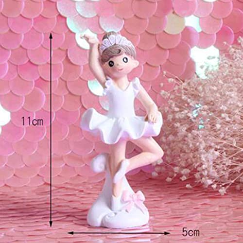 HYSTYLE Dancing Ballerina Girl Figurine, Miniature Ballet Girl Figure Collection Playset Doll Toy, Ballerina Girl Cake Topper Decoration, Ballerina Girl Plant Pot Craft Dollhouse Decoration - Image 5