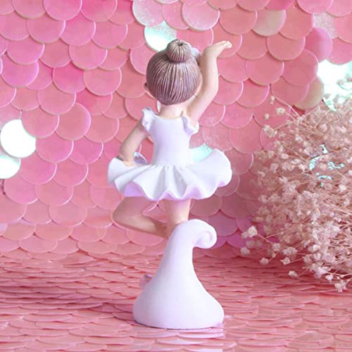 HYSTYLE Dancing Ballerina Girl Figurine, Miniature Ballet Girl Figure Collection Playset Doll Toy, Ballerina Girl Cake Topper Decoration, Ballerina Girl Plant Pot Craft Dollhouse Decoration - Image 4