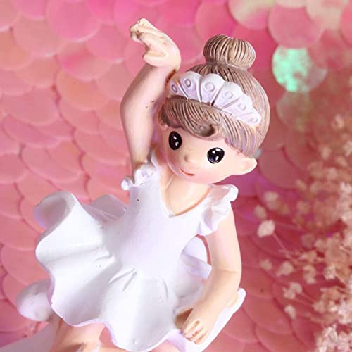 HYSTYLE Dancing Ballerina Girl Figurine, Miniature Ballet Girl Figure Collection Playset Doll Toy, Ballerina Girl Cake Topper Decoration, Ballerina Girl Plant Pot Craft Dollhouse Decoration - Image 3