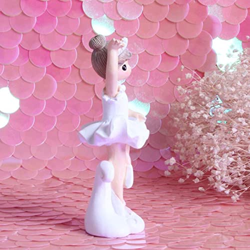 HYSTYLE Dancing Ballerina Girl Figurine, Miniature Ballet Girl Figure Collection Playset Doll Toy, Ballerina Girl Cake Topper Decoration, Ballerina Girl Plant Pot Craft Dollhouse Decoration - Image 2