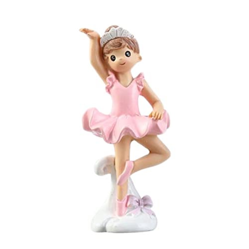 HYSTYLE Dancing Ballerina Girl Figurine, Miniature Ballet Girl Figure Collection Playset Doll Toy, Ballerina Girl Cake Topper Decoration, Ballerina Girl Plant Pot Craft Dollhouse Decoration - Image 1