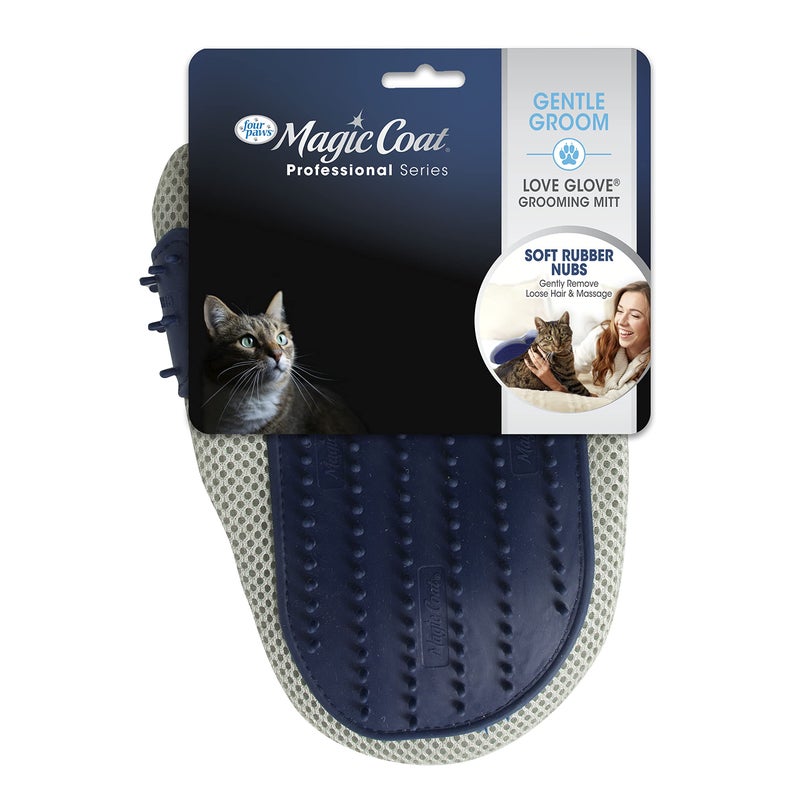 Four Paws Magic Coat Professional Series Love Glove Silicone Cat Grooming Mitt, Deshedding & Dematting, 1 Count - Image 1
