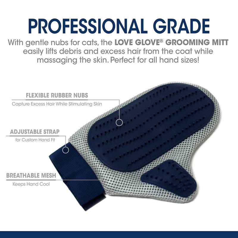 Four Paws Magic Coat Professional Series Love Glove Silicone Cat Grooming Mitt, Deshedding & Dematting, 1 Count - Image 2