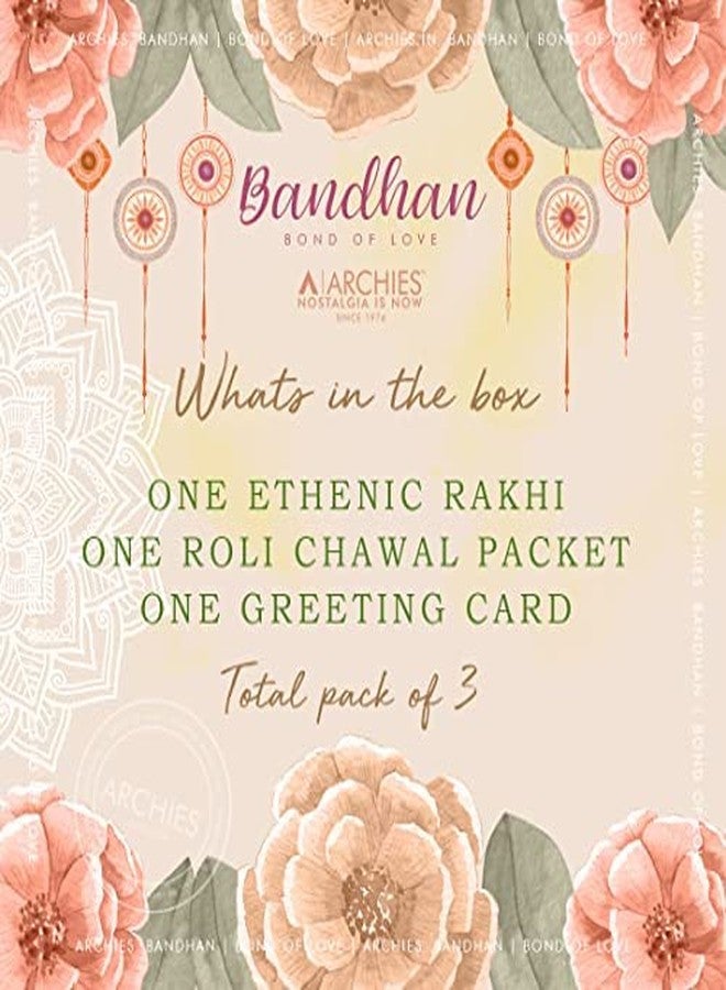 ARCHIES Rakhi Collection For Rakshabandhan | Rakhi For Brother | Rakhi for Bhaiya and Bhabhi | Rakhi Combo Gift Hamper (BROTHER-TRADITIONAL STYLE RAKHI COMBO) - Image 3