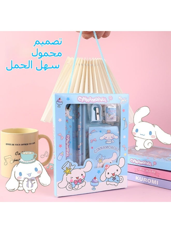 Cinnamon Cartoon Sanrio Cinnamon Stationery Set,school supplies gift box set, suitable for primary school students, including pencils, erasers, pencil sharpeners, etc., back to school season birthday gifts - Image 1