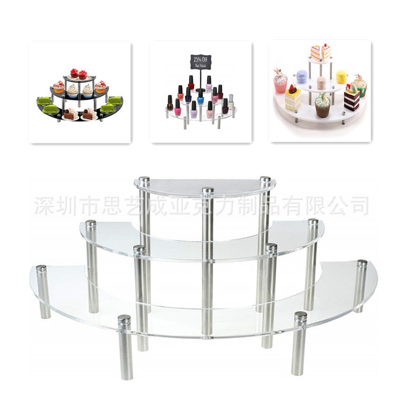 3 Layers Acrylic Cake Display Stand Cosmetic Display Stand Round Dessert Shelf Cake Stand - Image 2