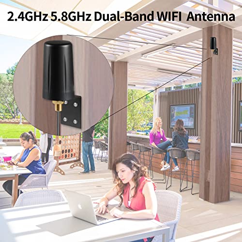 eifagur Outdoor 7dBi Dual Band 2.4GHz 5GHz 5.8GHz Long Range WiFi Booster Antenna for WiFi Router Hotspot Network Devices PC Security IP Camera Internet WiFi6 Desktop PC USB Adapter Card, Eifagur - Image 5