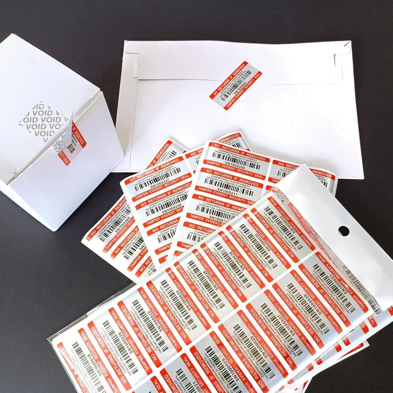 ILMBVM 110pcs Tamper Proof Barcode Stickers,Security Label, Warranty Void Sticker with Individual Serial Number,Sealing Label for Package(2x0.8 inches) - Image 5