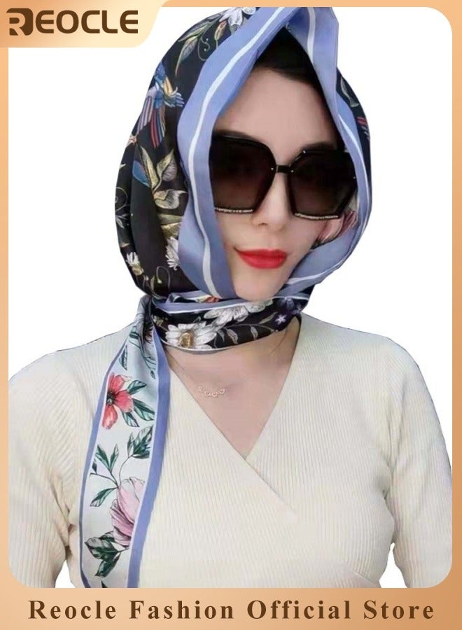 ريوكل عمامة نسائية مع حماية مزدوجة من أشعة الشمس، عمامة، غطاء رأس ناعم من قطعة واحدة، حجاب طويل، عمامة كاملة، واقي شمسي من حرير التوت - Image 1