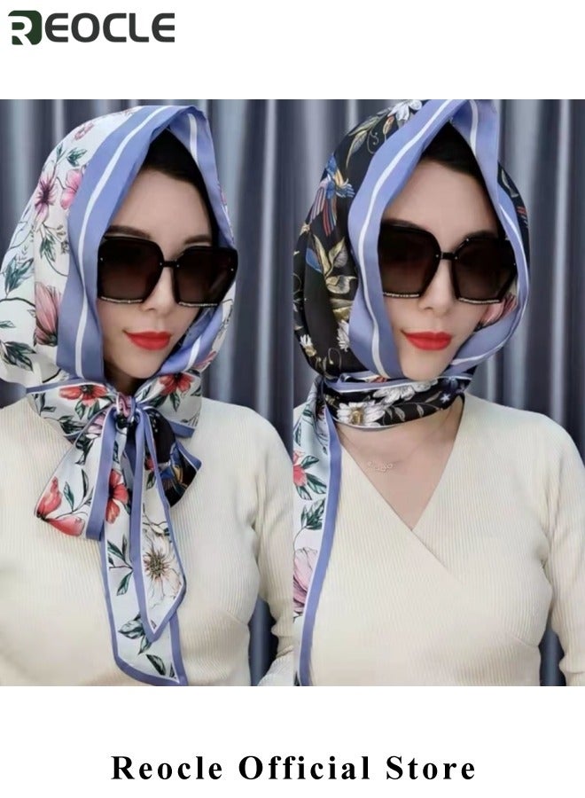 ريوكل عمامة نسائية مع حماية مزدوجة من أشعة الشمس، عمامة، غطاء رأس ناعم من قطعة واحدة، حجاب طويل، عمامة كاملة، واقي شمسي من حرير التوت - Image 2