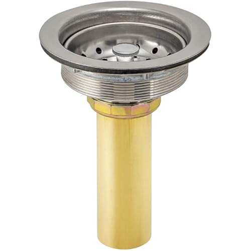 EZFLO Kitchen Sink Strainer with Tailpiece Fits 312 to 4 Inch Openings Stainless Steel 30008
