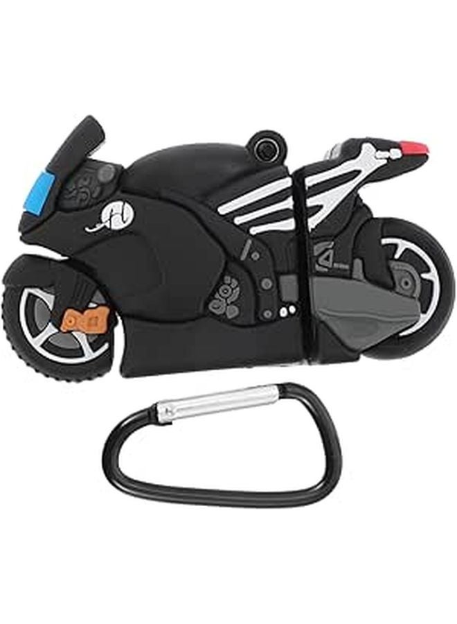 Motorcycle Themed Airpods Case Cover Flexible Shockproof Protector with Keychain - Image 1