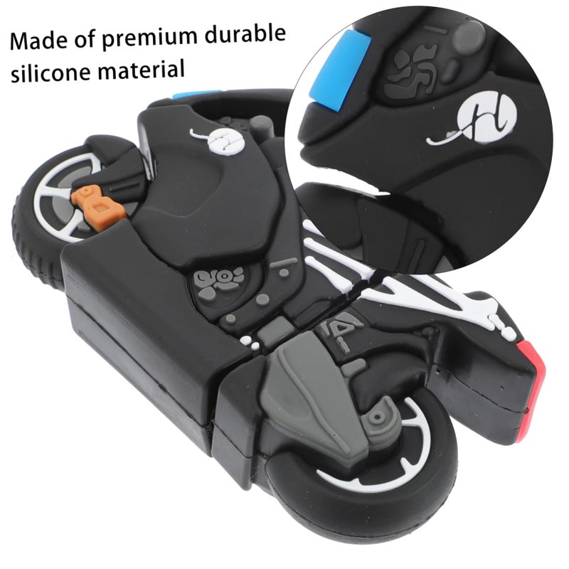 Motorcycle Themed Airpods Case Cover Flexible Shockproof Protector with Keychain - Image 4