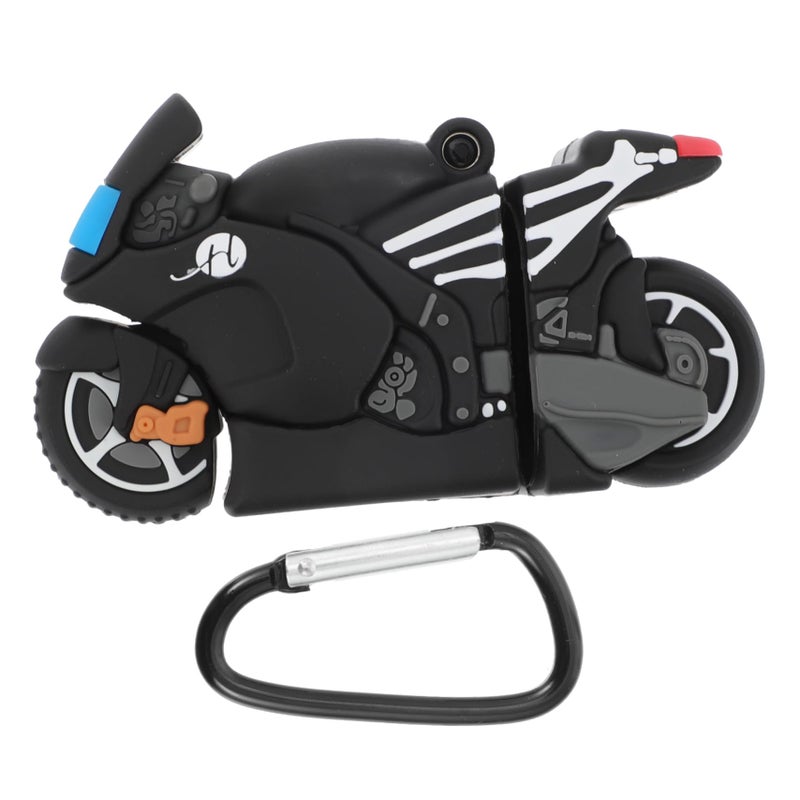 Motorcycle Themed Airpods Case Cover Flexible Shockproof Protector with Keychain - Image 2