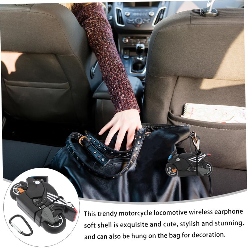 Motorcycle Themed Airpods Case Cover Flexible Shockproof Protector with Keychain - Image 5