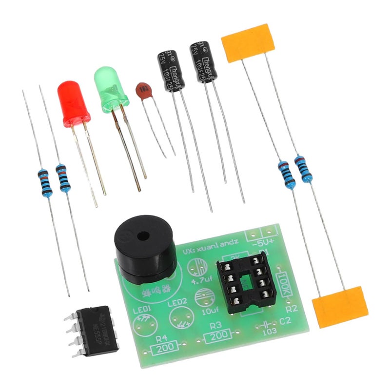 وحدة مؤقت فلاش LED مزدوجة مجموعة ممارسة اللحام 3 قطع مكونات تدريب إلكترونيات DIY - Image 2