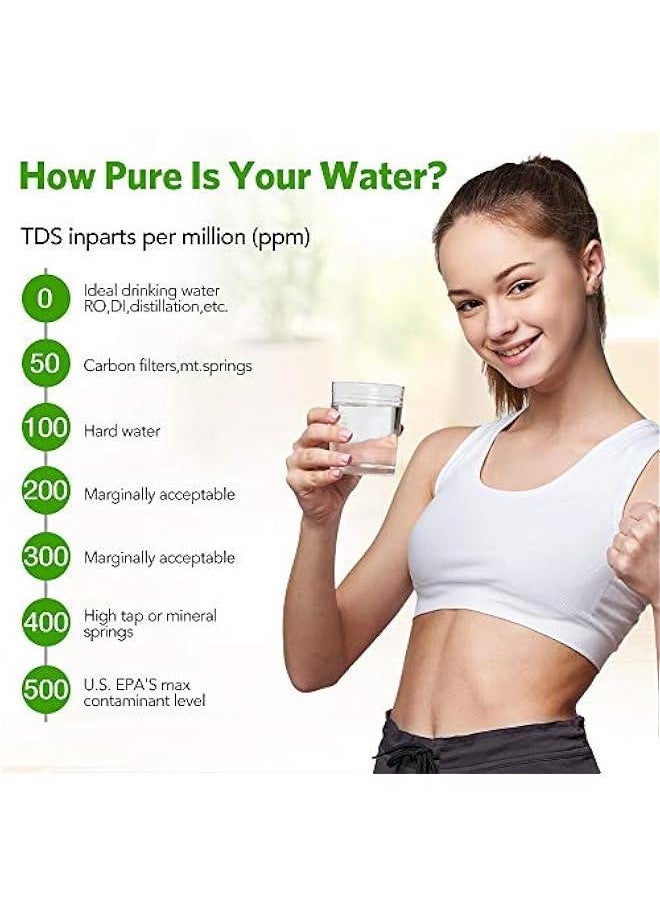TDS Meter, 3 in 1 TDS, EC & Temperature Meter, Accurate & Reliable PPM Meter, Digital Water Testing kits for Drinking Water Quality, Tap, Well, Swimming Pool, Aquarium, RO/DI System, Hydroponics