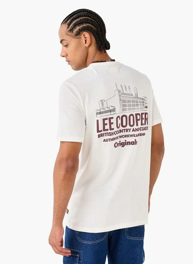 Lee Cooper  Lee Cooper Typographic Print Crew Neck T-shirt for Men | Best Price UAE