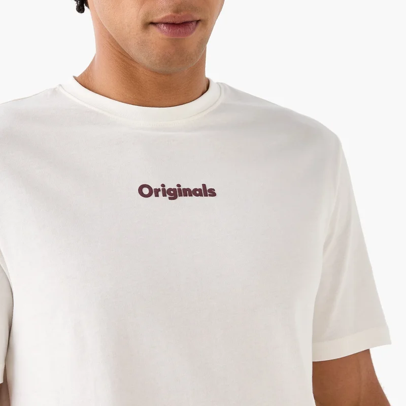 Lee Cooper  Lee Cooper Typographic Print Crew Neck T-shirt for Men | Best Price UAE