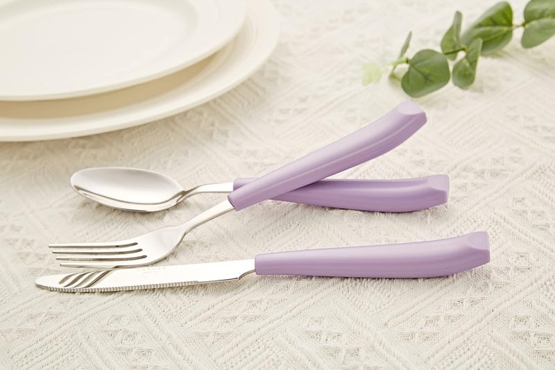 Annova ANNOVA Silverware Set 20 Pieces Stainless Steel Cutlery Color Handle Flatware  4 x Dinner Knife 4 x Dinner Fork 4 x Salad Fork 4 x Dinner Spoon 4 x Dessert Spoon Lilac - Image 5