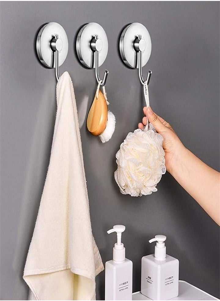 Generic - High Quality Suction Cup Hooks, Stainless Steel Suction Cup, Suitable for Kitchen Hanger Towel Wall, No Drilling Required, Brushed Silver 2 Pieces - Image 1