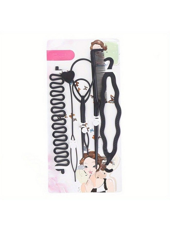 CHRONEX 5pcs/set Professional Hair Styling Set - DIY Bun Maker For Women - Includes Plastic Hair Braiding Tool And Accessories - Image 2
