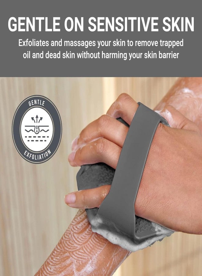 SKYBUCKET Silicone Back Scrubber, Hexagonal Design with Massage Bristles, Black - Image 4