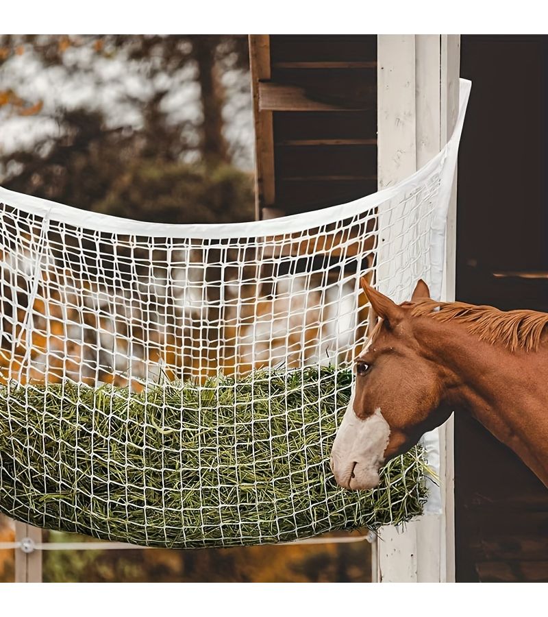 Sturdy Hay Net For Slow Feeding Of Horses And Goats With Large Opening For Easy Filling Black Color 35 By 24 Inches Single Unit - Image 1