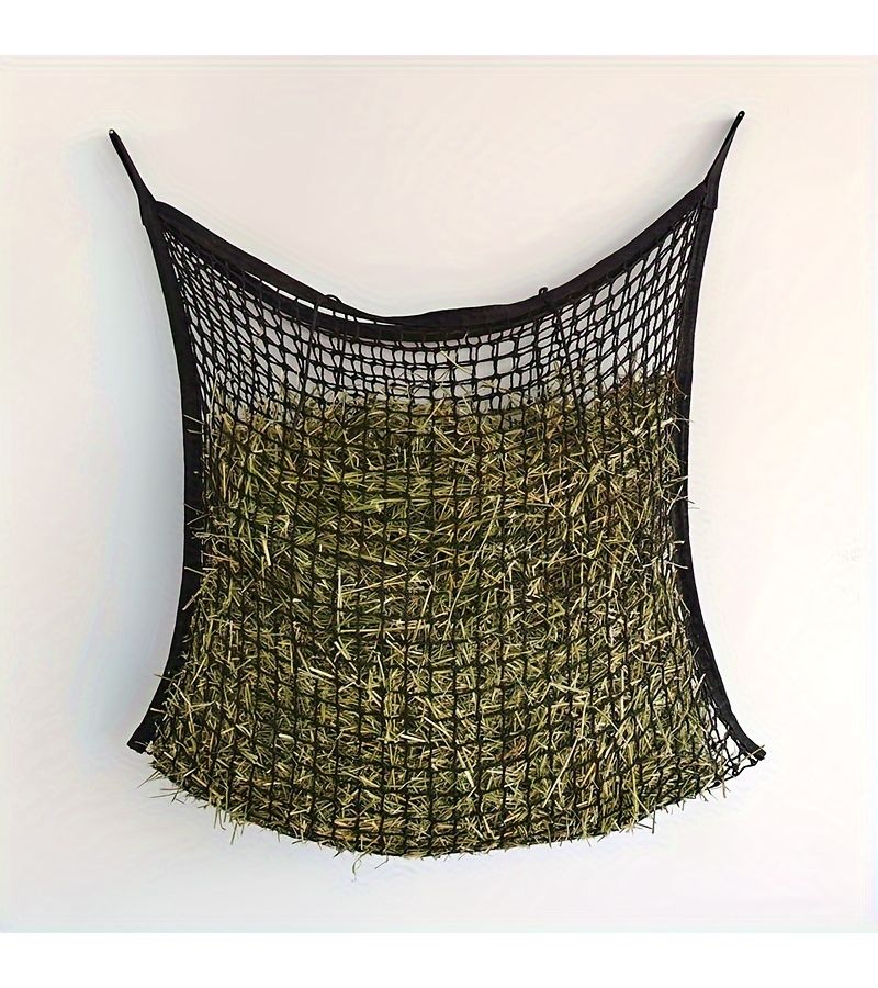 Sturdy Hay Net For Slow Feeding Of Horses And Goats With Large Opening For Easy Filling Black Color 35 By 24 Inches Single Unit - Image 4
