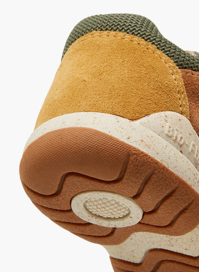 Barefeet Panelled Sneakers with Hook and Loop Closure