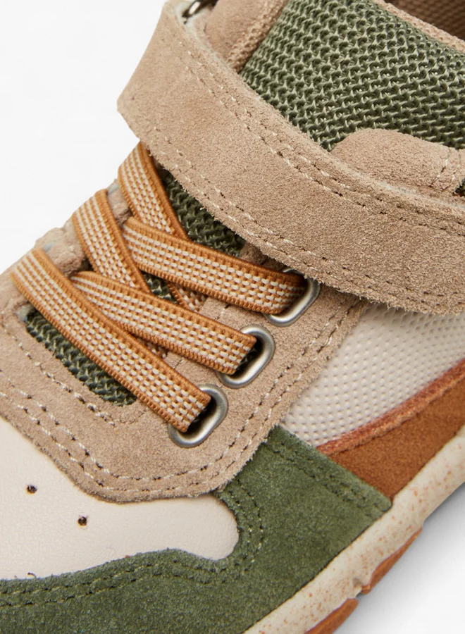 Barefeet Panelled Sneakers with Hook and Loop Closure