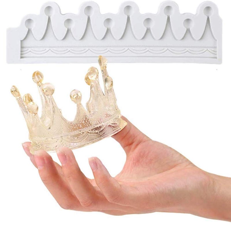 3D Circle Crown Fondant Mold  Silicone Sugarcraft Mold for Fondant Gumpaste Polymer Clay  Cake Topper Decorating Tools GreyPink