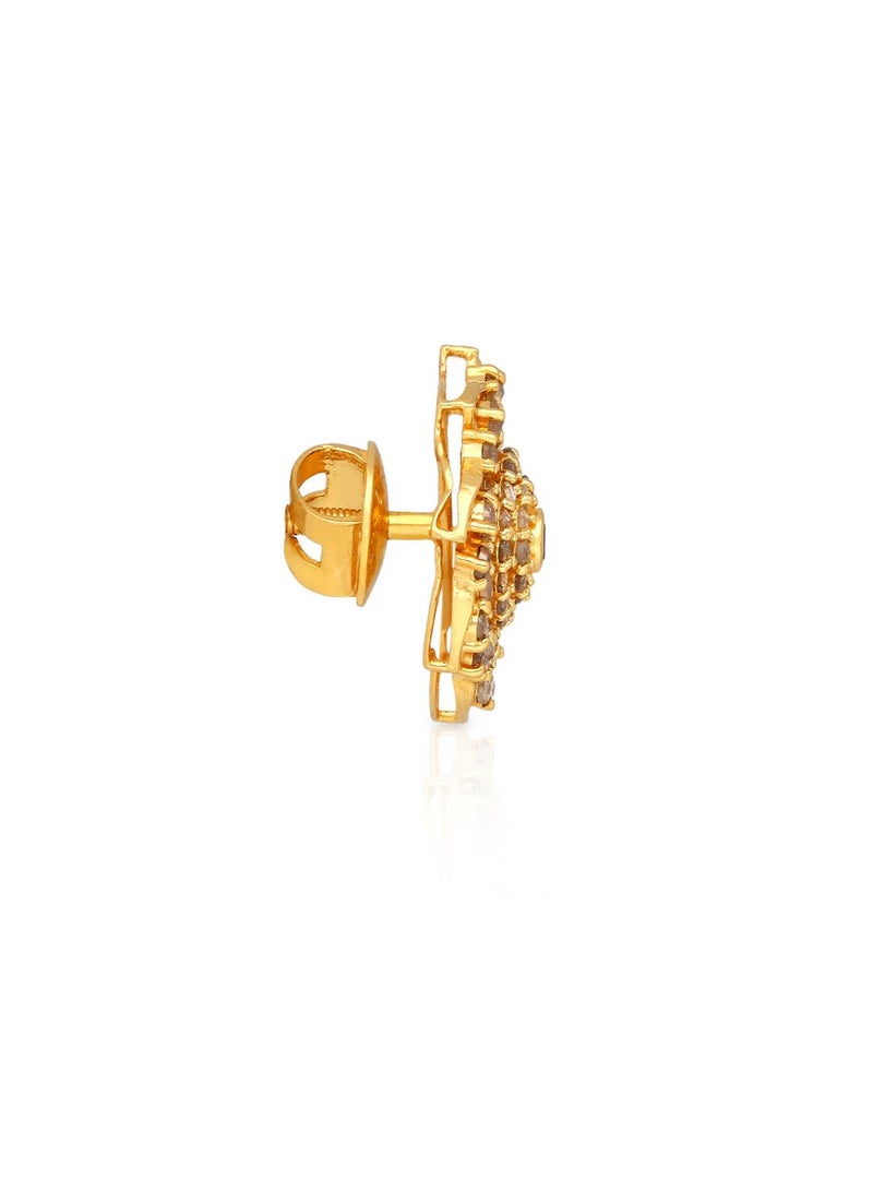 Malabar Gold and Diamonds 22 Carat 916 Purity Yellow Gold Uncut Diamond Earring EGNREG224ER1_Y For Women  - Image 2