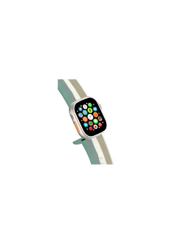 CATANES - Apple Watch Band 49mm 45mm 44mm 42mm Stripe Silicone Replacement Band for iWatch Ultra2 Ultra Series 9/8/7/SE/6/5/4/3/2/1 - Image 1