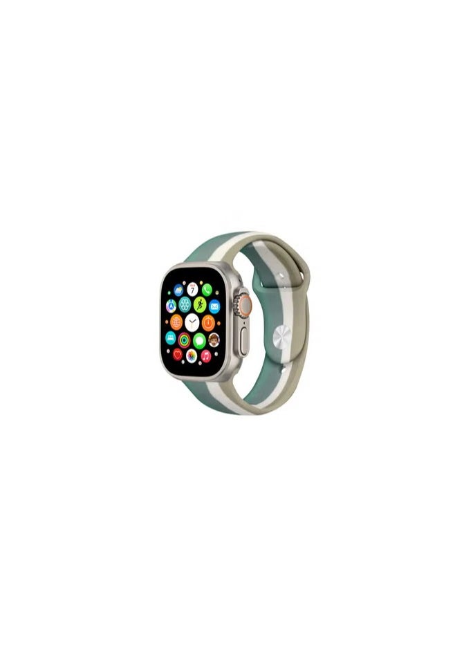 CATANES - Apple Watch Band 49mm 45mm 44mm 42mm Stripe Silicone Replacement Band for iWatch Ultra2 Ultra Series 9/8/7/SE/6/5/4/3/2/1 - Image 1