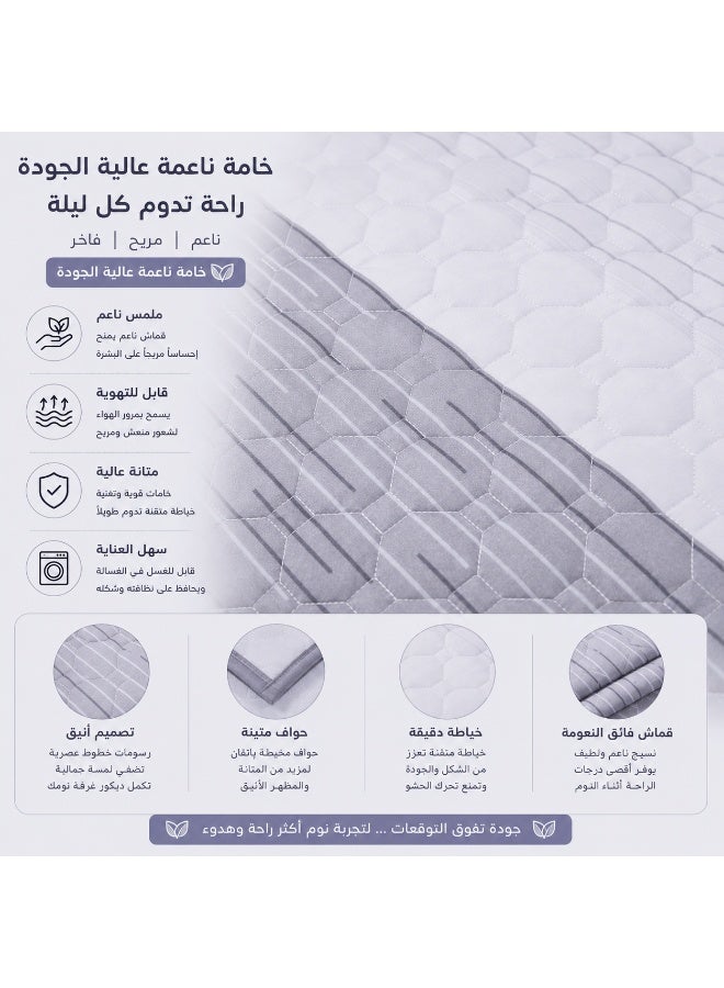 شايني فلاور طقم مفرش سرير مبطن بنقوش أنيق، 4/6 قطع، طقم لحاف ناعم ومريح بطبعات جميلة، تصميم بسيط وراقي لغرفة النوم - Image 4