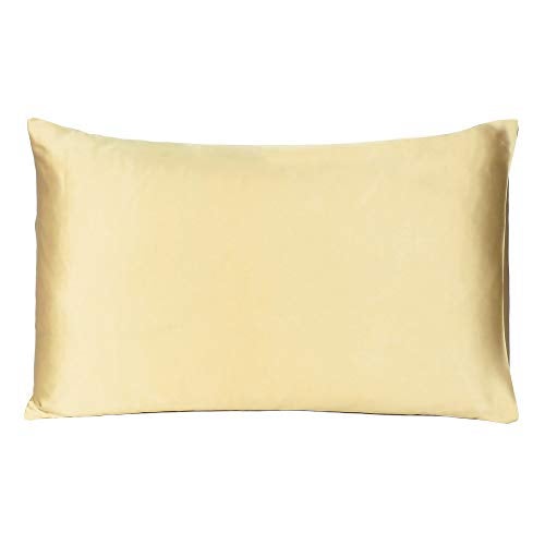 Oussum Satin Silk Pillowcase Pillow Case Covers with Envelop Closure for Hair and Skin Home Bed Decor Set of 2 Pillowcase Free 3 pcs scrunchies (Standard, Golden) - Image 3