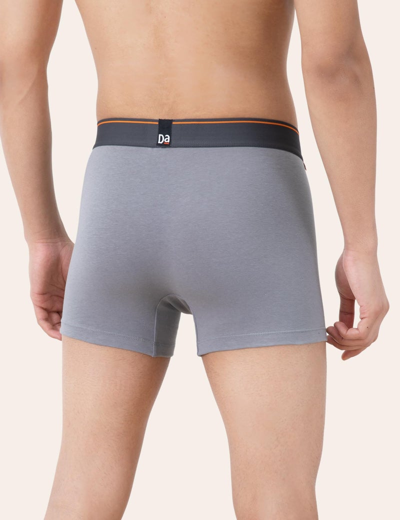 DAMENSCH Regular Fit Solid Cotton Blend Trunk Underwear Anti-Bacterial Moisture Wicking Breathable Microfibre Waistband Deo-Cotton Trunks for Men-Smallweet Black,Dessert Grey-XL - Image 4