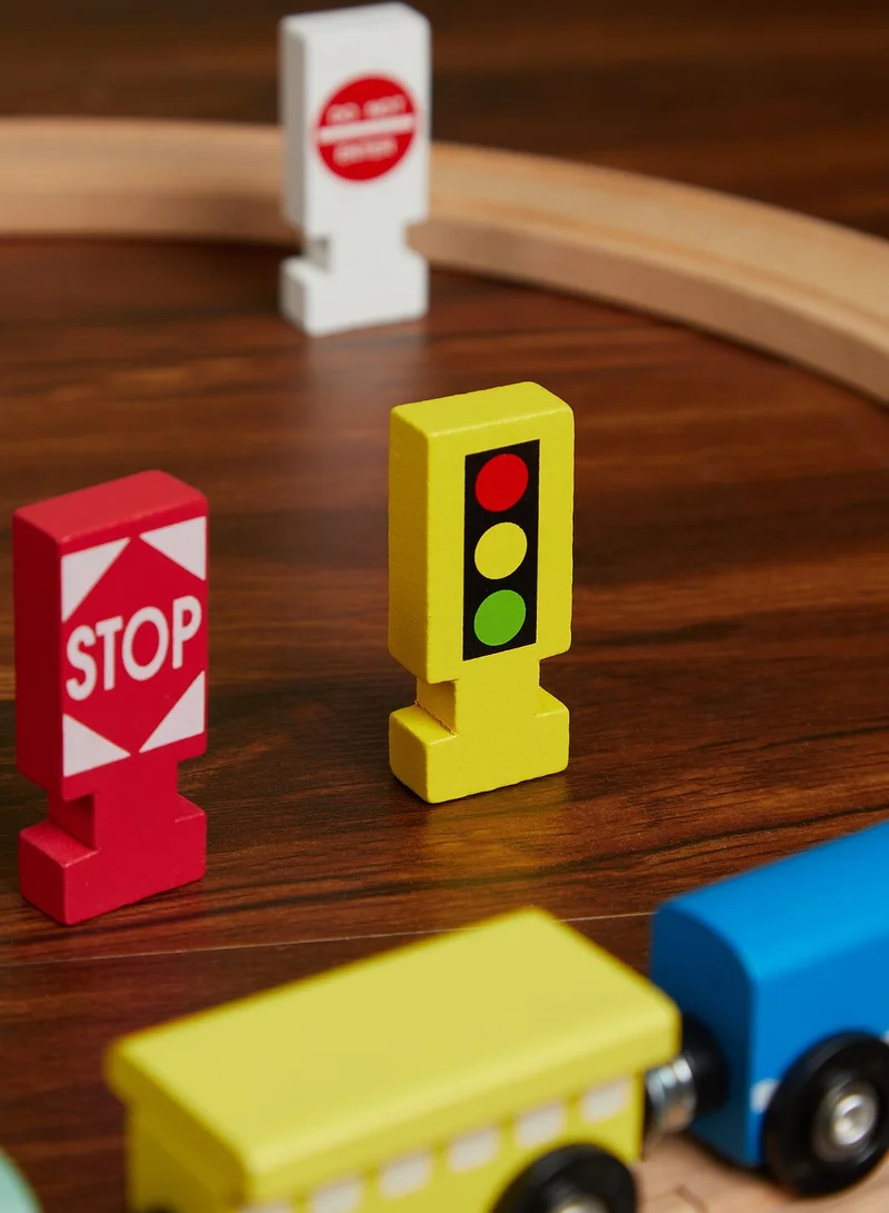 Hema Set Of 24 Wooden Trainset
