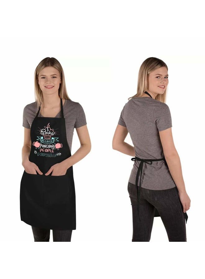 Saukore Funny Baking Aprons for Women Men, Cute Baking Gifts for Bakers, Kitchen Cooking Aprons with 2 Pockets - Birthday Housewarming Mothers Day Gifts for Wife Mom Sister Daughter Grandma - Image 5