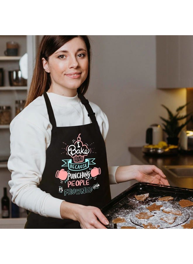 Saukore Funny Baking Aprons for Women Men, Cute Baking Gifts for Bakers, Kitchen Cooking Aprons with 2 Pockets - Birthday Housewarming Mothers Day Gifts for Wife Mom Sister Daughter Grandma - Image 2