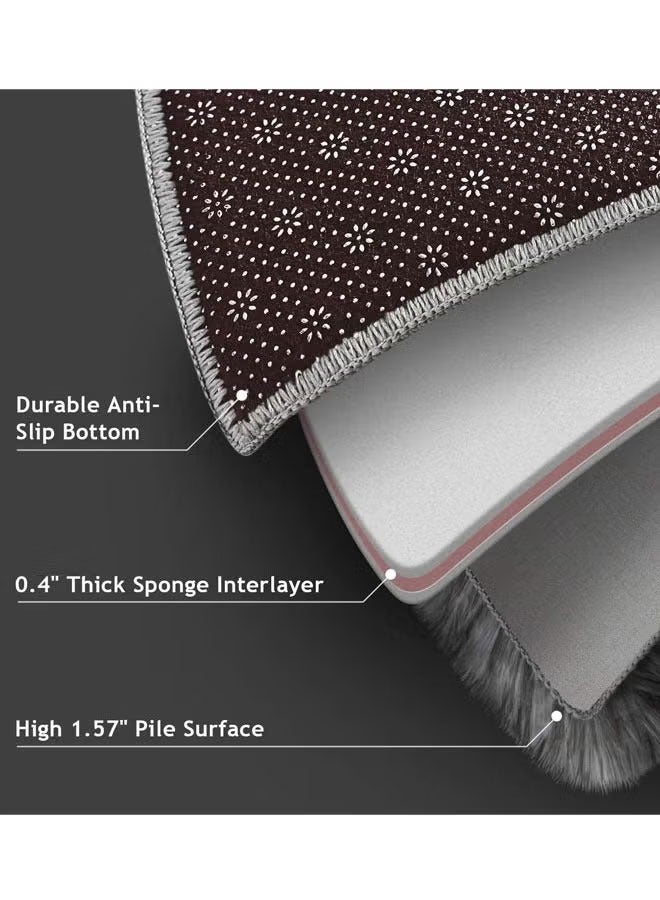 Gradual Change Tie-Dye Carpet Super Soft Rugs Fluffy Plush Carpets Simple Modern Household Comfortable Floor Rug Dirt-Resistant Decor Non-Slip Machine Washable Carpet Dark Grey  - Image 2