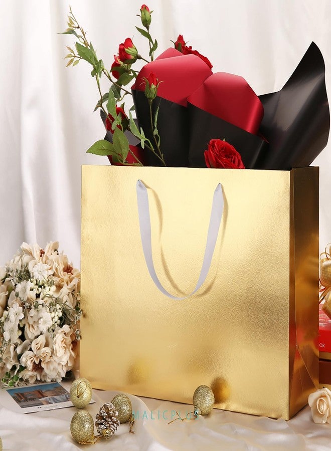 MALICPLUS 12 Extra Large Gift Bags 16x6x12 Inches, Luxury Gold Large Gift Bags with Handles for Thanksgiving Day and All Occasions (Gold with Grass Texture) - Image 3