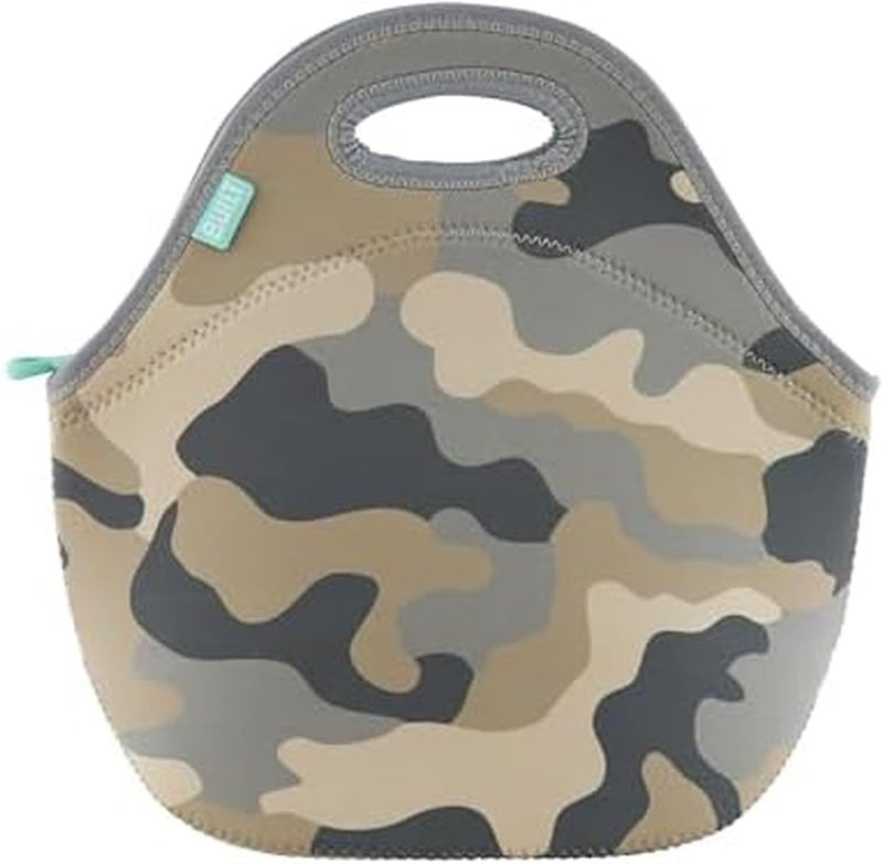 Built Gourmet Getaway Soft Neoprene Lunch Tote Bag, Lightweight, Insulated, Reusable Lunch Bag for Work, School, and Travel, One Size, Concrete Grey Camo - Image 1