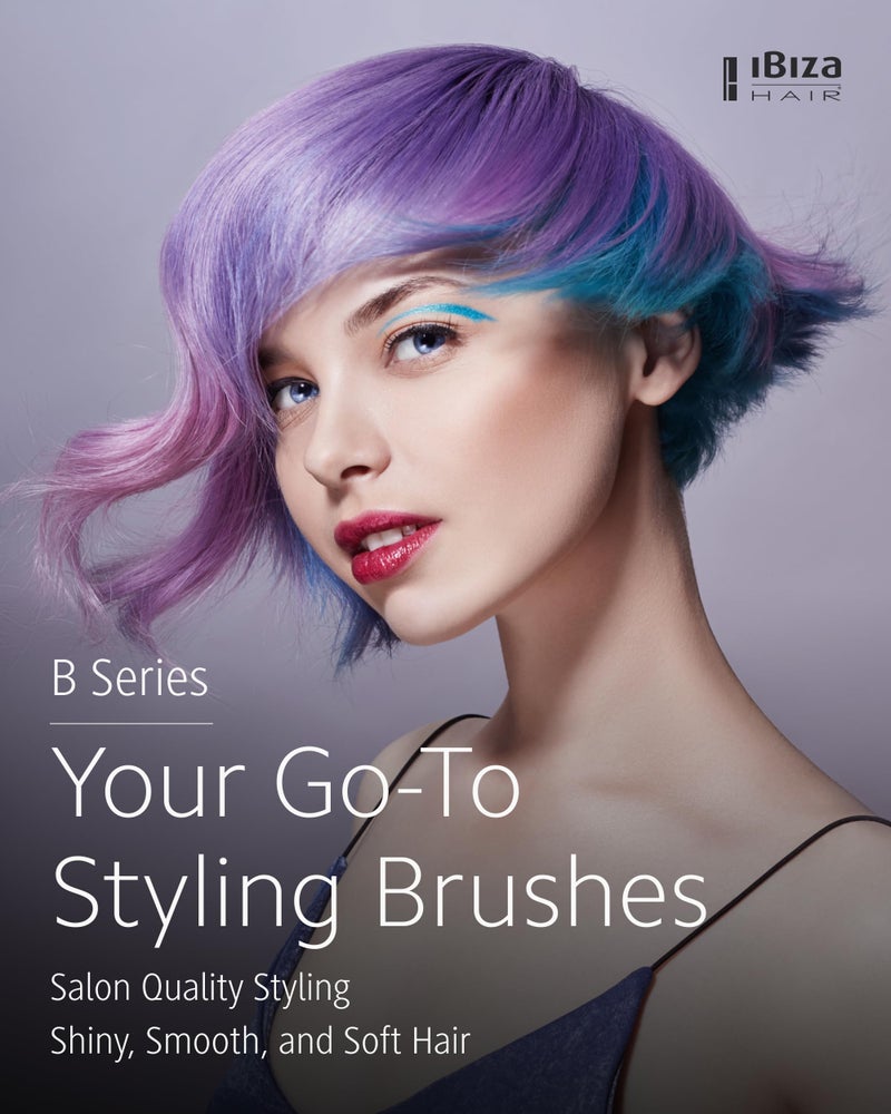 Ibiza Hair Boar Bristle Round Brush (B2-35mm) | Blonde Bristles & Cork Handle | Ideal for Color Treated Tresses | Big Waves or Tight Curls | Adds Shine & Texture for Long Styles & Large Sections - Image 2