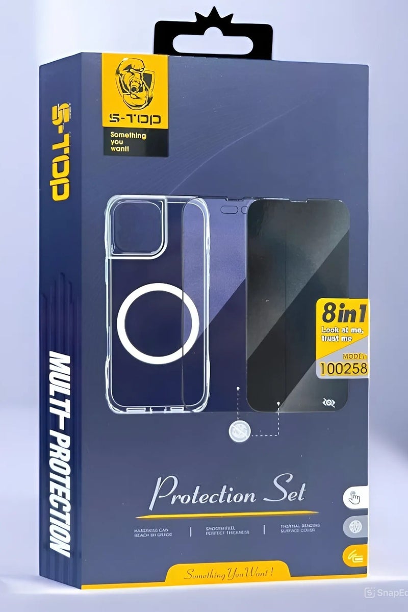 S-TOP Full protection package for iPhone 13, complete protection for your device against scratches and falls (8in1), original package from S-TOP - Image 1