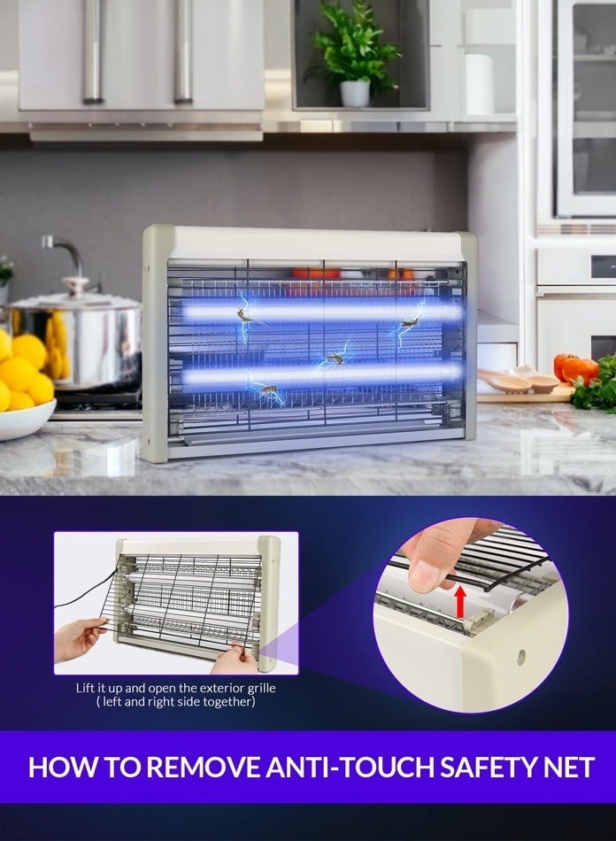 Vmax 20W Electric Flying Insect Killer Hangable Mosquito Killer Lamp Bug Zapper with UV Light Indoor Outdoor Fly Trap Electric Pest Control for Home Kitchen Garden Balcony - Image 2